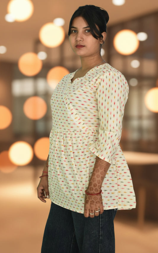 Chic Cotton Angrakha Short Kurti