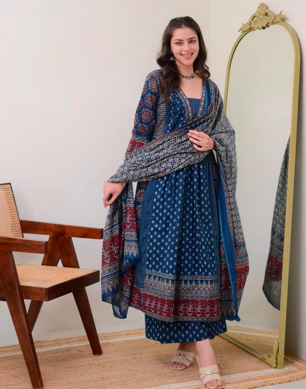 Anarkali Kurta and Pant Set with Dupatta