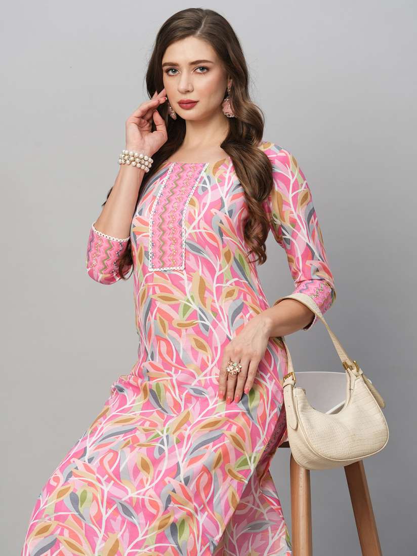 Cotton kurti with pent for women