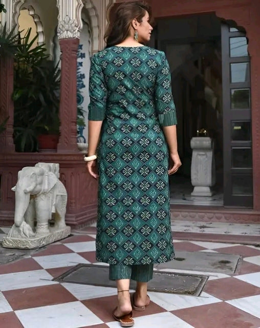 Printed Straight Kurta Suit Set