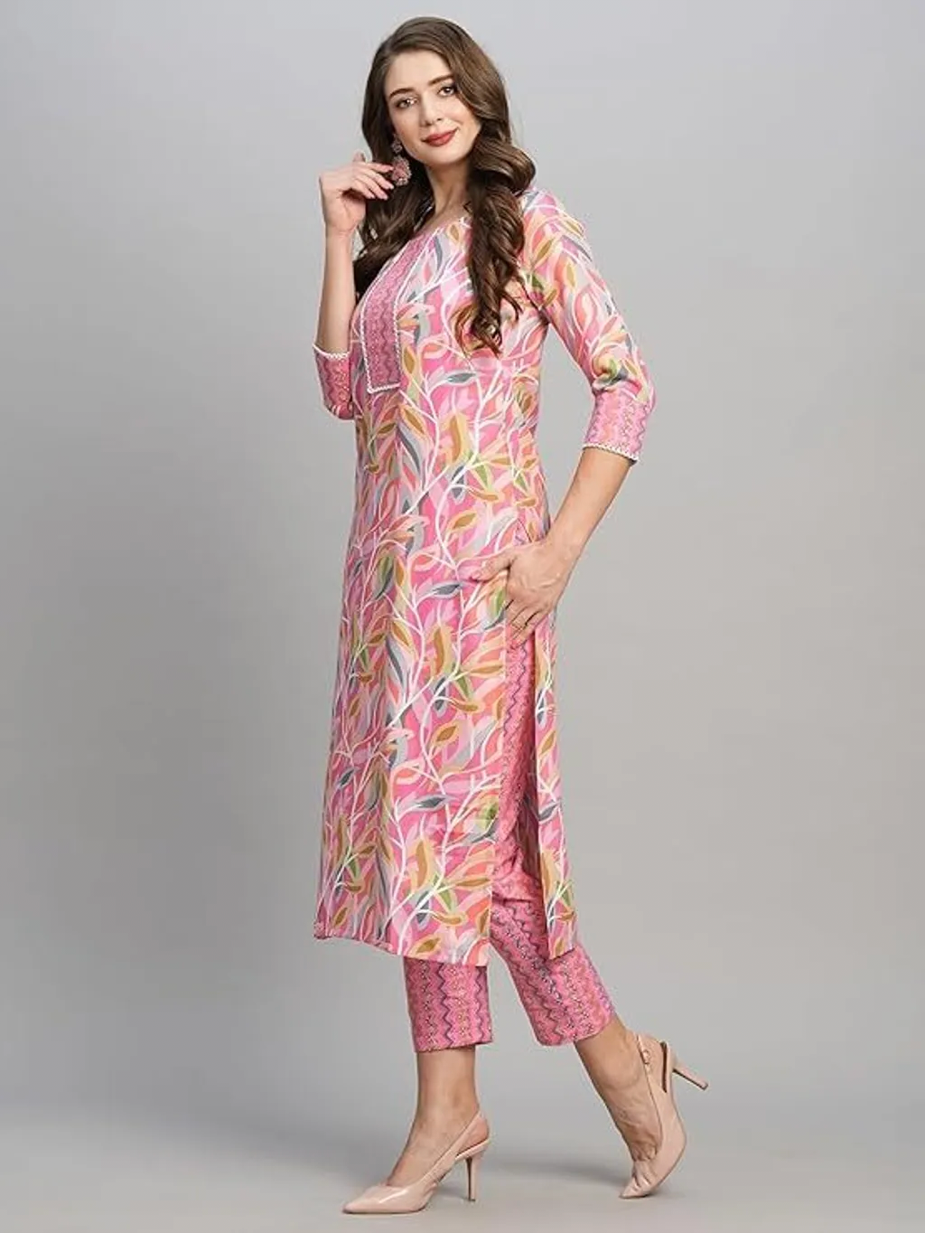 Cotton kurti with pent for women