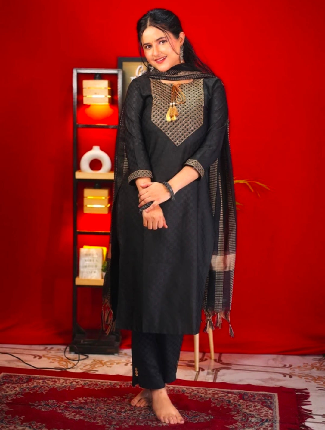 Tibra Attire Cotton Kurti Pant Set