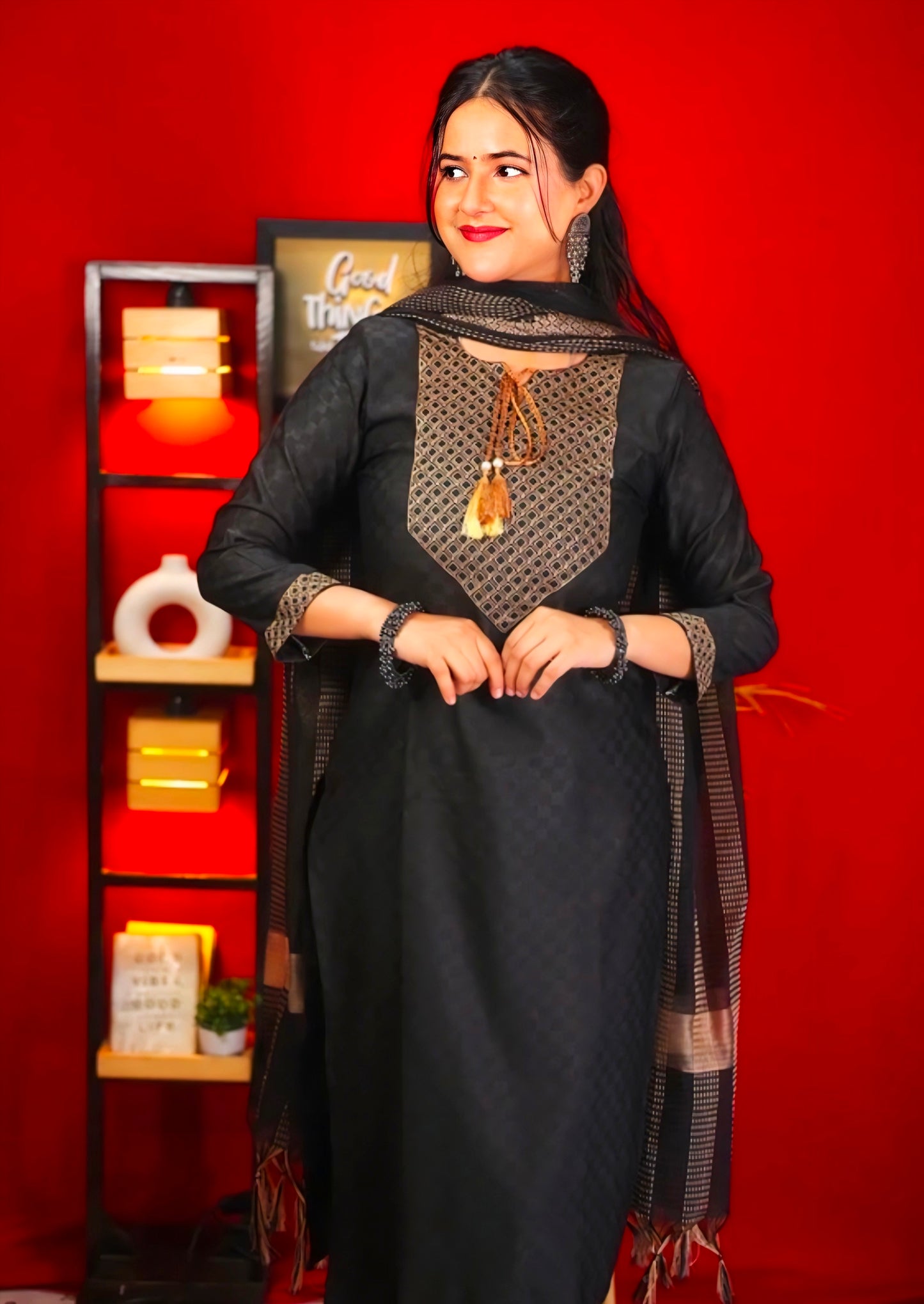 Tibra Attire Cotton Kurti Pant Set