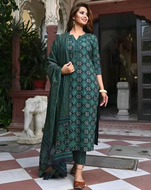Printed Straight Kurta Suit Set