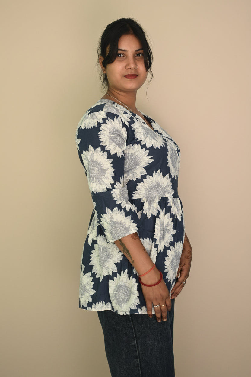 Mint Blossom Angrakha Short Kurti