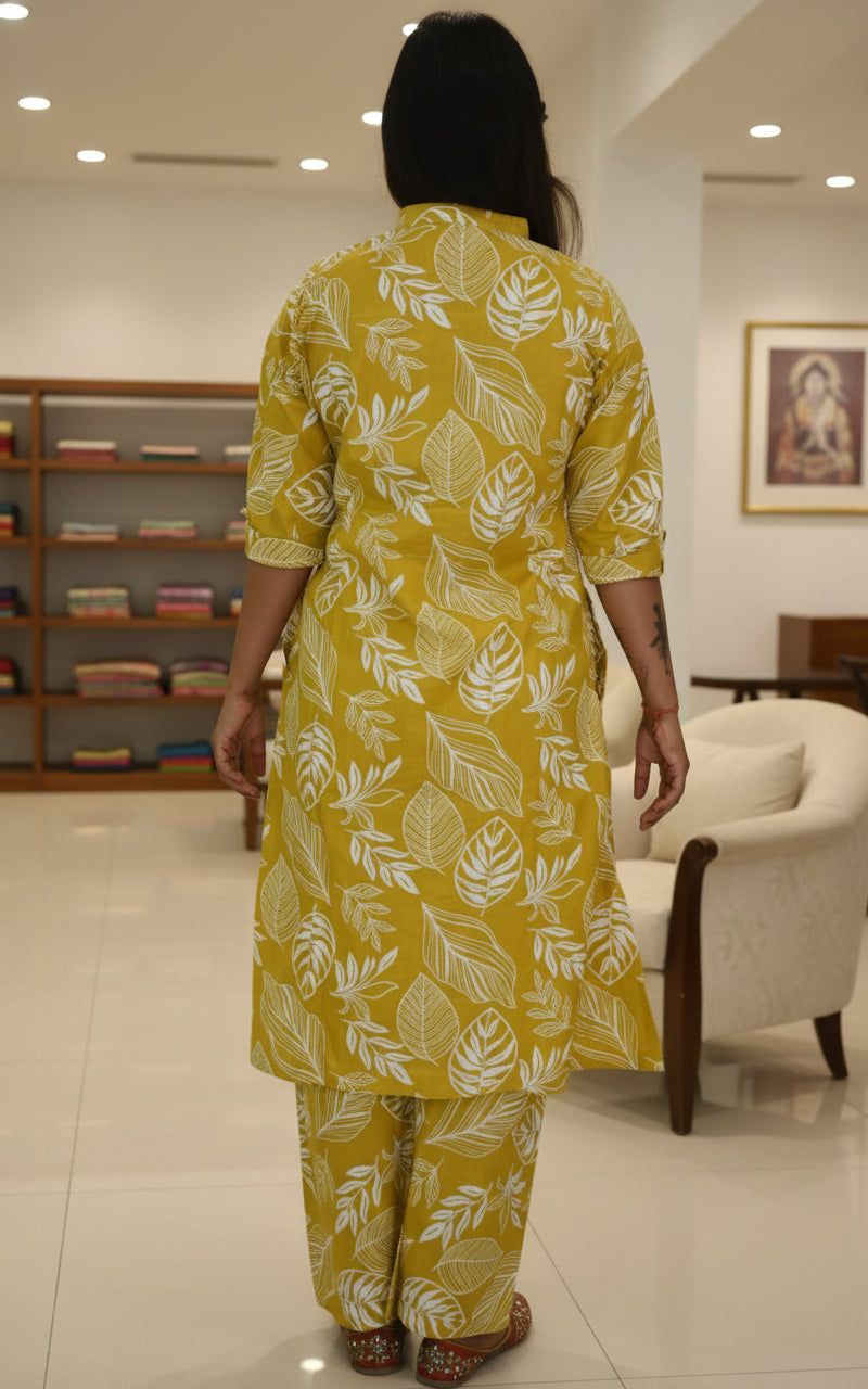 Mustard Botanical Co-ord Set