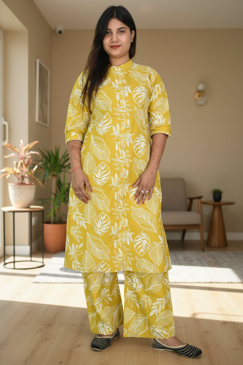 Mustard Botanical Co-ord Set