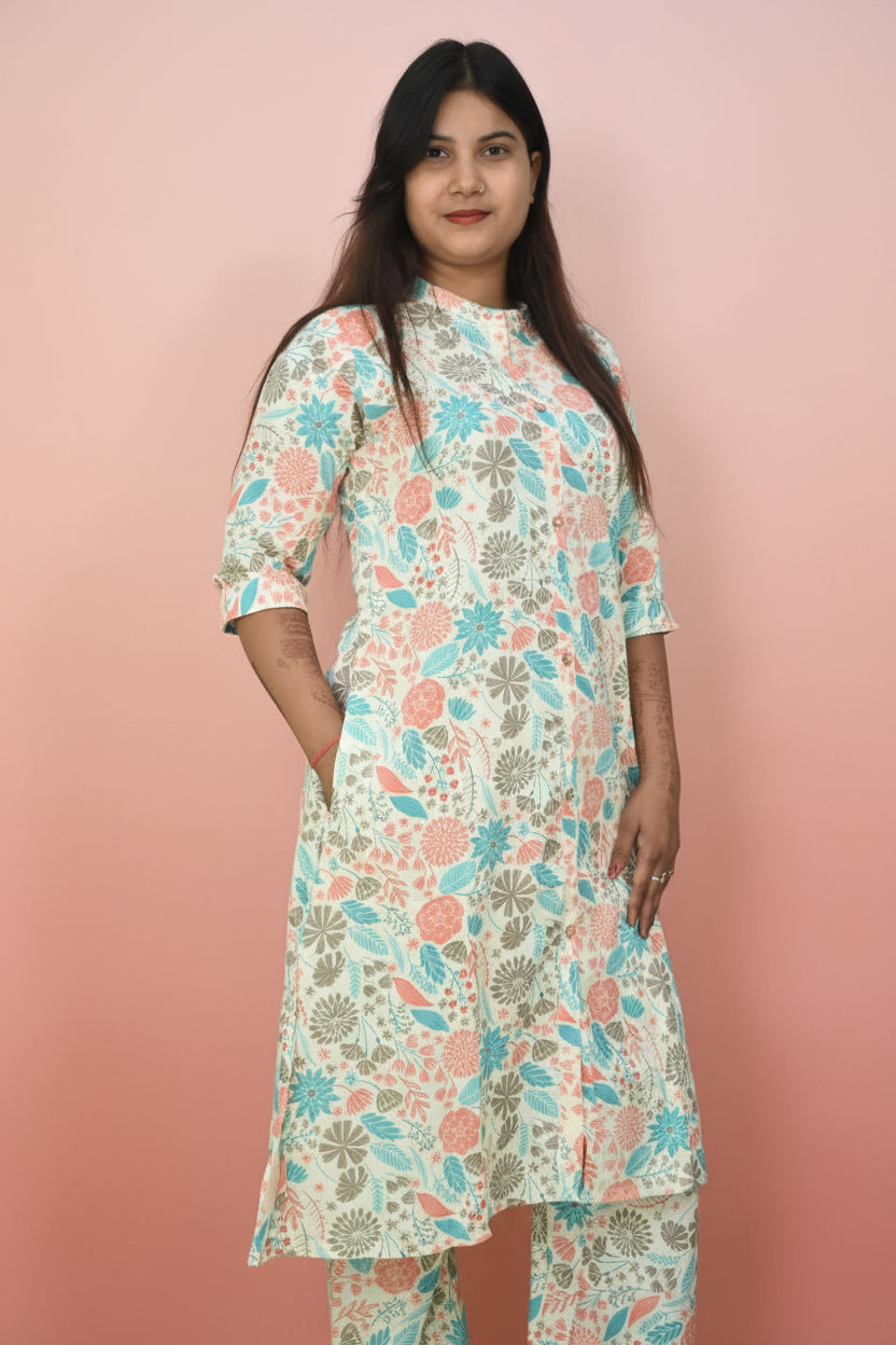Women’s Floral Print Cotton Co-ord Set