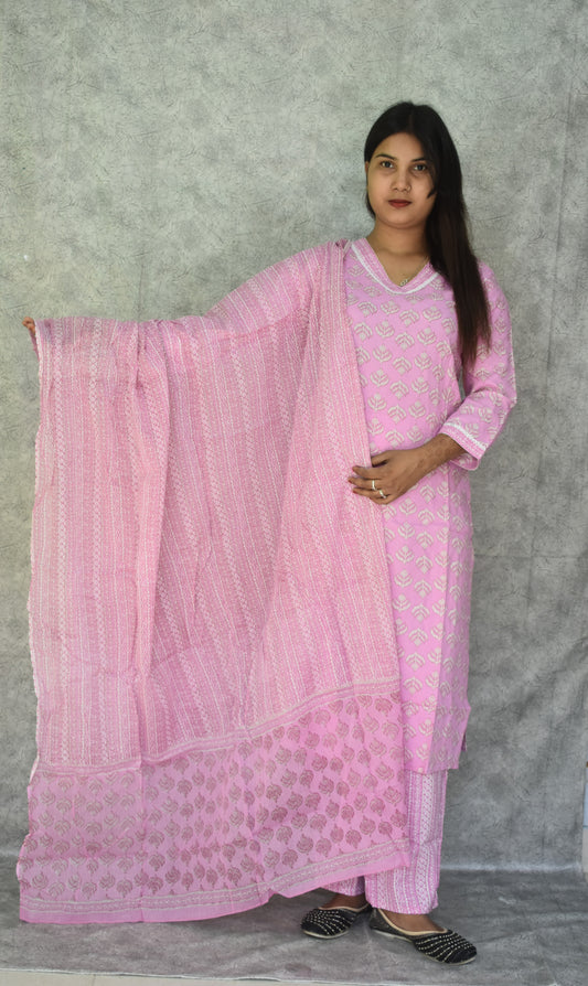 Pink Colour Kurta Set
