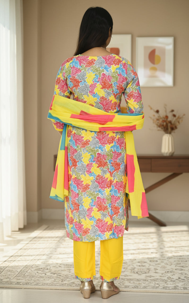 multi-colored floral printed Kurta