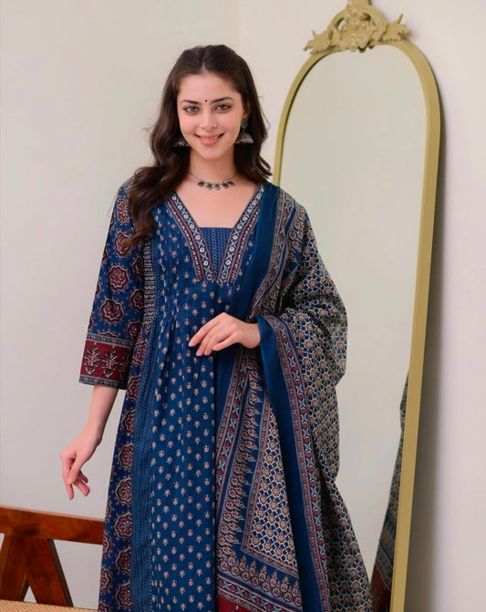 Anarkali Kurta and Pant Set with Dupatta
