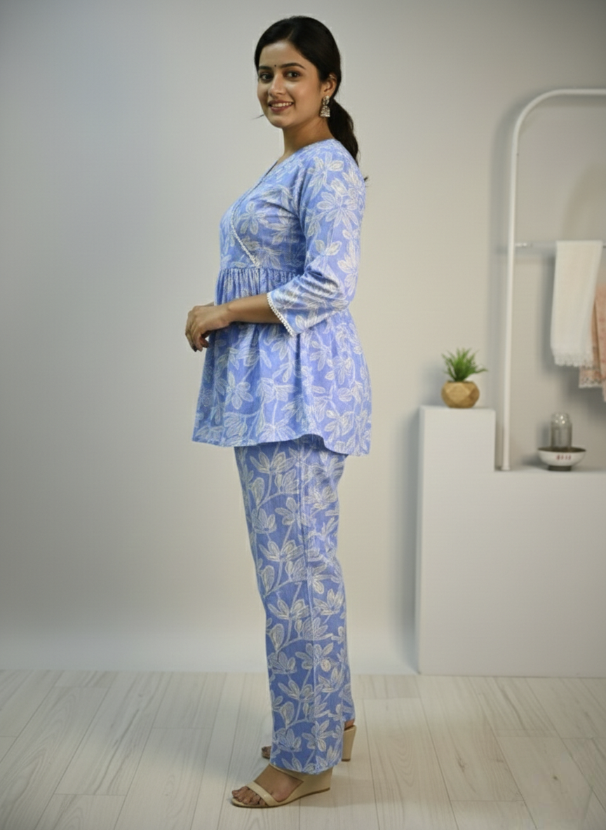 Blue & White Floral Co-ord Set