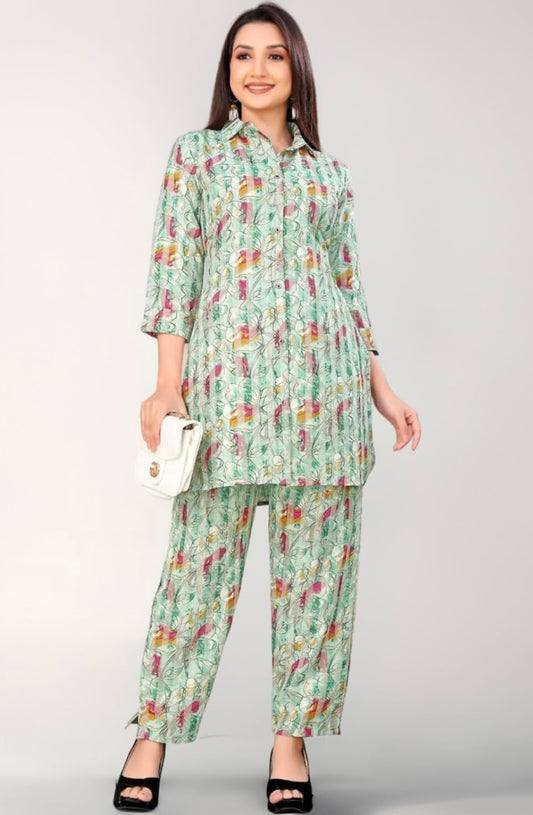 PRINTED CO ORD SET FOR WOMAN