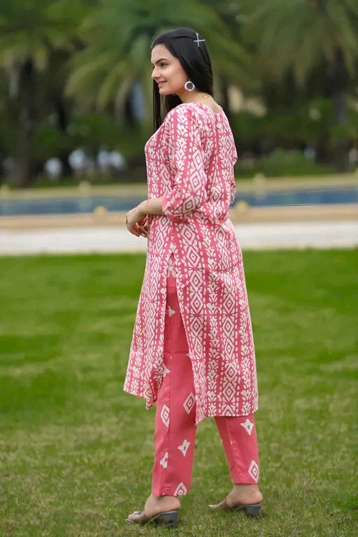Cotton blend kurta set