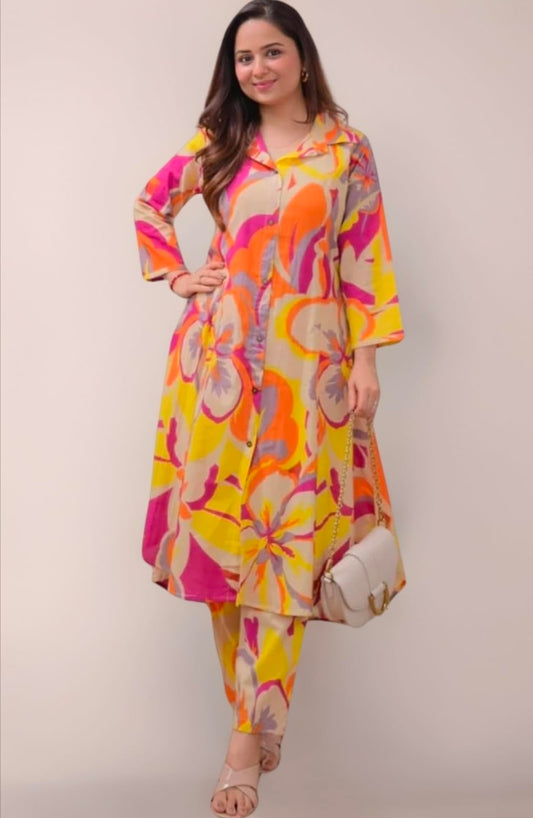multicolor kurta set
